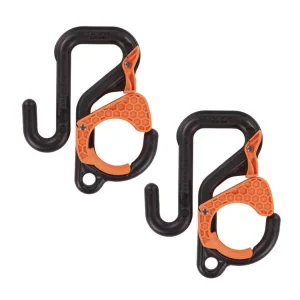 Squids 3178 Locking Aerial Bucket Hook, Tethering Pt, 9.06 x 7.09 x 2.17, Black/Orange, Max 40 lb, 2/PK,Ships in 1-3 Bus Days