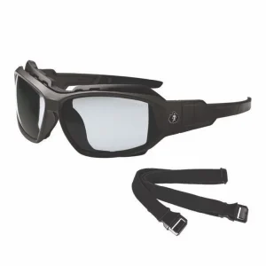 Skullerz LOKI Anti-Scratch/Anti-Fog Convert Safety Spoggles, Strap, Black Frame, In/Outdoor Poly Lens, Ships in 1-3 Bus Days