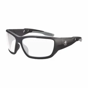 Skullerz BALDR Anti-Scratch/Anti-Fog Safety Glasses, Matte Black Nylon Frame, Clear PolyCarb Lens, Ships in 1-3 Bus Days