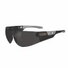 Skullerz SAGA Anti-Scratch/Enhanced Anti-Fog Safety Glasses, Matte Black Frameless, Smoke Polycarb Lens,Ships in 1-3 Bus Days