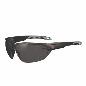 Skullerz VALI Anti-Scratch/Enhanced Anti-Fog Safety Glasses, Matte Black Frameless, Smoke PolyCarb Lens,Ships in 1-3 Bus Days