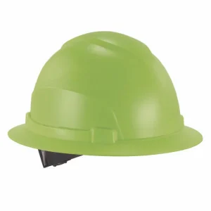 Skullerz 8969 Class E Lightweight Full Brim Hard Hat, 6-Point Rachet Suspension, Lime, Ships in 1-3 Business Days