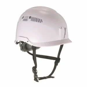 Skullerz 8977 Class C Safety Helmet with Adjustable Venting, 6-Point Rachet Suspension, White, Ships in 1-3 Business Days