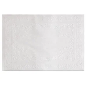 Classic Embossed Straight Edge Placemats, 10 X 14, White, 1,000/carton