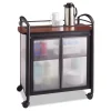 Impromptu Refreshment Cart/Machine Stand, Engineered Wood, 3 Shelf, 34×21.25×36.5, Cherry/Black, Ships in 1-3 Business Days