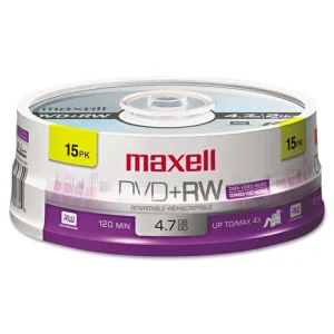Dvd+rw Rewritable Disc, 4.7 Gb, 4x, Spindle, Silver, 15/packb