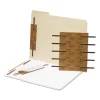 Reinforced Self-Adhesive Two-Prong Fastener Base and Compressor Sets, 2″ Capacity, 2.75″ Center to Center, Brown, 100/Box