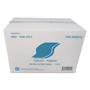 Small Roll Bath Tissue, Septic Safe, 1-Ply, White, 1,000 Sheets/Roll, 96 Rolls/Carton