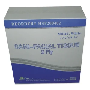 Sani Facial Tissue, 2-Ply, White, 40 Sheets/box