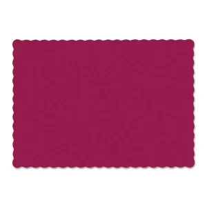 Solid Color Scalloped Edge Placemats, 9.5 X 13.5, Burgundy, 1,000/carton