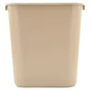 Deskside Plastic Wastebasket, 7 gal, Plastic, Beige