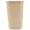 Deskside Plastic Wastebasket, 7 gal, Plastic, Beige - Image 2