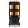 Multi-Shelf Cleaning Cart, Plastic, 4 Shelves, 1 Bin, 20" x 45" x 38.25", Black - Image 3