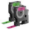 D1 High-Performance Polyester Perm Label Tape, 0.5″ X 10 Ft, Black On Neon, 2/pack