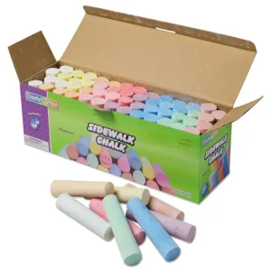 Sidewalk Chalk, Jumbo Stick, 4″ x 1″ Diameter, 12 Assorted Colors, 52/Set
