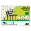 Medium-Duty Scrubbing Sponge, 3.6 X 6.1, 0.7" Thick, Yellow/green, 10/pack