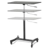 Dc500 High Rise Collection Mobile Adjustable Standing Desk, 30.75″ X 22″ X 29″ To 44″, Black