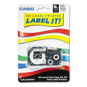 Label Printer Iron-On Transfer Tape, 0.75″ X 26 Ft, Black On White