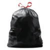 Drawstring Trash Bags, 30 gal, 1 mil, 30″ x 34″, Black, 40 Bags/Box, 6 Boxes/Carton - Image 2