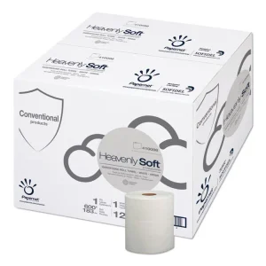 Heavenly Soft Hardwound Paper Towel, Standard, 1-Ply, 7.8″ x 600 ft, White, 12 Rolls/Carton