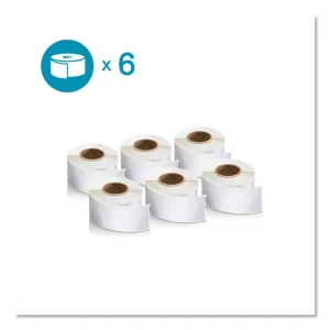 LW Address Labels, 1.13″ x 3.5″, White, 130 Labels/Roll, 6 Rolls/Pack