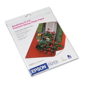 Premium Photo Paper, 10.4 Mil, 8 X 10, High-Gloss Bright White, 20/pack