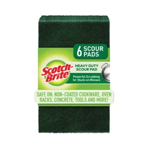 Heavy-Duty Scouring Pad, 3.8 X 6, Green, 5/carton