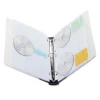 Cd/dvd Three-Ring Refillable Binder, Holds 90 Discs, Midnight Blue/clear
