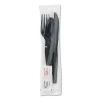 Wrapped Tableware/napkin Packets, Fork/knife/spoon/napkin, Black, 250/carton - Image 2