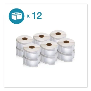 LW Multipurpose Labels, 1″ x 2.13″, White, 500 Labels/Roll, 12 Rolls/Pack