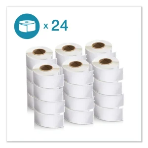 LW Address Labels, 1.13″ x 3.5″, White, 350 Labels/Roll, 24 Rolls/Box