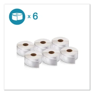 LW Address Labels, 0.75″ x 2″, White, 500 Labels/Roll, 6 Rolls/Pack