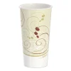 Double Sided Poly Paper Cold Cups, 21 Oz, Symphony Design, Tan/maroon/white, 50/pack, 20 Packs/carton