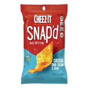 Cheez-It Snap’d Crackers, Cheddar Sour Cream And Onion, 2.2 Oz Pouch, 6/pack
