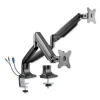 Adaptivergo Dual Monitor Arm With Usb, For 27″ Monitors, 180 Deg Rotation, 30 Deg Tilt, 135 Deg Pan, Black, Supports 11 Lb
