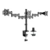 Adaptivergo Pole-Mount Triple Arm For 27″ Monitors, 360 Deg Rotation, +45/-45 Deg Tilt, 45 Deg Pan, Black, Supports 17.6 Lb