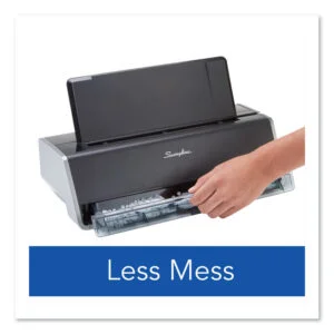 28-Sheet Commercial Electric Three-Hole Punch, 9/32″ Holes, Black/silver