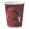 Paper Hot Drink Cups in Bistro Design, 10 oz, Maroon, 300/Carton