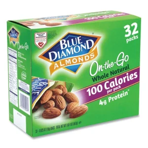 Whole Natural Almonds On-The-Go, 0.63 Oz Pouch, 32 Pouches/carton, Ships In 1-3 Business Days