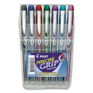Precise Grip Roller Ball Pen, Stick, Extra-Fine 0.5 Mm, Assorted Ink And Barrel Colors, 7/pack