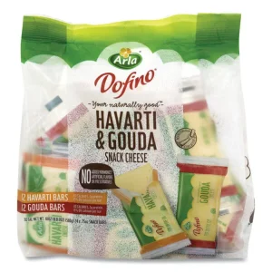 Havarti and Gouda Cheese Snack Bars, 0.75 oz Bars, 24 Bars/Carton, Ships in 1-3 Business Days