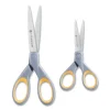Titanium Bonded Scissors, 5″ And 7″ Long, 2.25″ And 3.5″ Cut Lengths, Gray/yellow Straight Handles, 2/pack - Image 2
