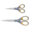 Titanium Bonded Scissors, 5″ And 7″ Long, 2.25″ And 3.5″ Cut Lengths, Gray/yellow Straight Handles, 2/pack
