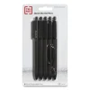 Quick Dry Gel Pen, Retractable, Extra-Fine 0.38 Mm, Black Ink, Black Barrel, 5/pack