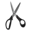 Stainless Steel Scissors, 8″ Long, 3.58″ Cut Length, Black Offset Handle