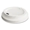 Plastic Hot Cup Lids, Fits 10 oz, 12 oz, 16 oz Cups, White, 50/Pack - Image 2