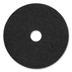 Stripping Floor Pads, 17" Diameter, Black, 5/carton