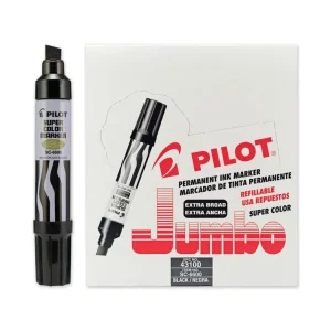 Super Color Refillable Permanent Marker, Extra-Broad Chisel Tip, Black