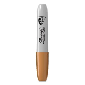 Metallic Chisel Tip Permanent Marker, Medium Chisel Tip, Bronze, Dozen