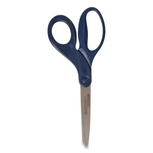 Titanium Bonded Scissors, 8″ Long, 3.5″ Cut Length, Navy Straight Handle